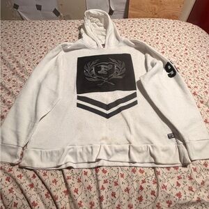 Phat Farm White Hoodie with Black Emblem